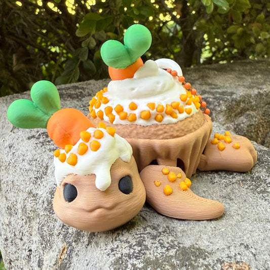 Carrot Cupcake Turtle Keychain