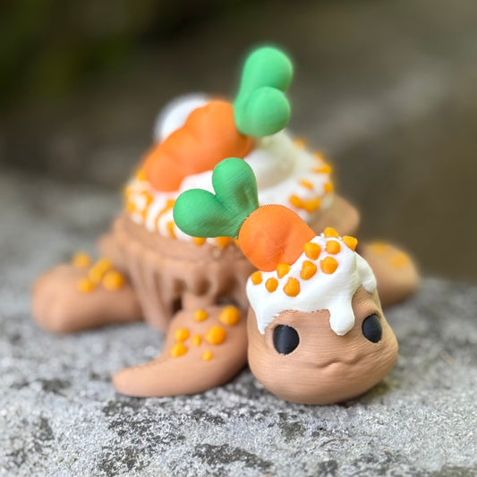 Carrot Cupcake Turtle Keychain