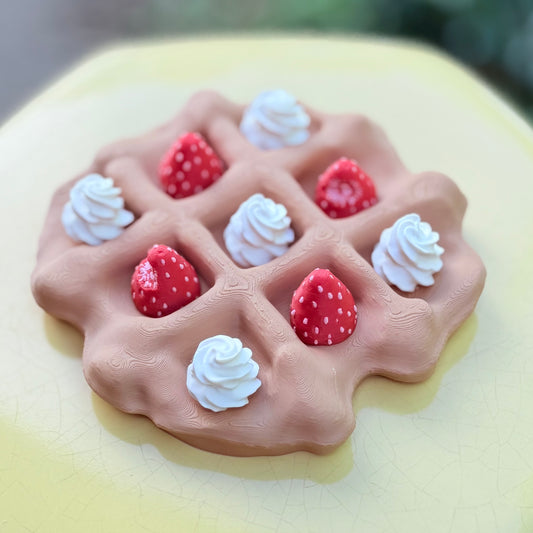 Strawberries & Cream Waffle Tic Tac Toe