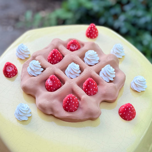Strawberries & Cream Waffle Tic Tac Toe