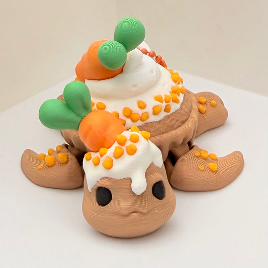Carrot Cupcake Turtle Keychain