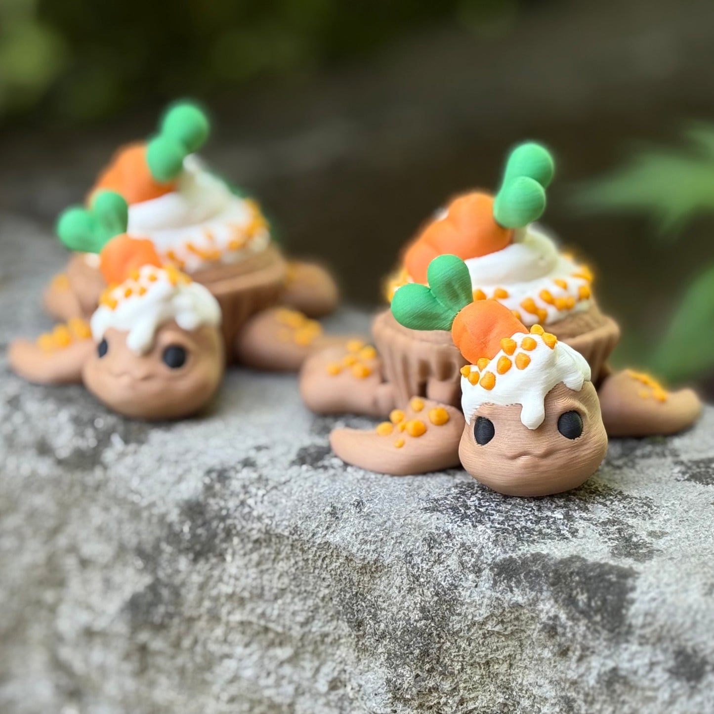 Carrot Cupcake Turtle Keychain