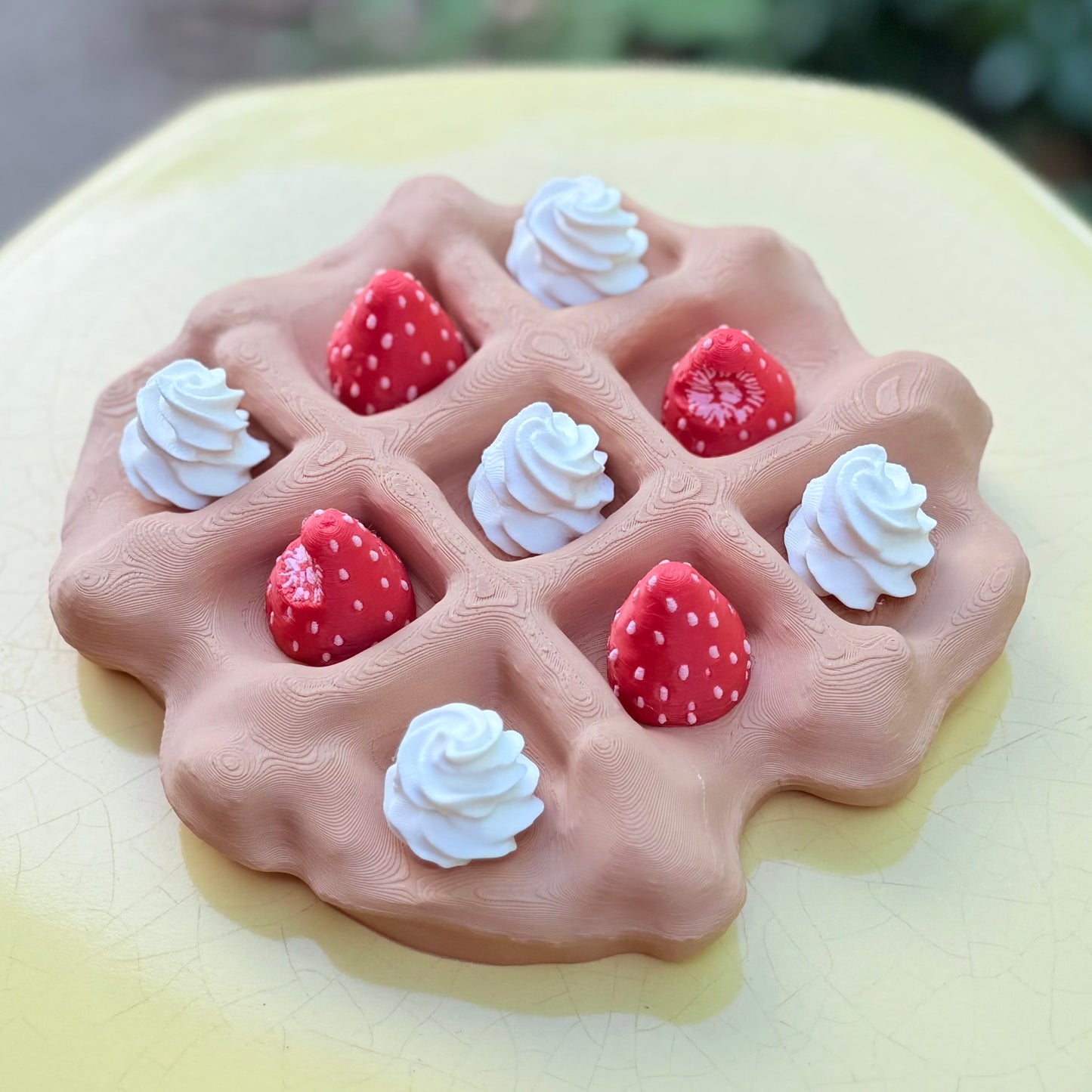 Strawberries & Cream Waffle Tic Tac Toe