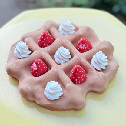 Strawberries & Cream Waffle Tic Tac Toe