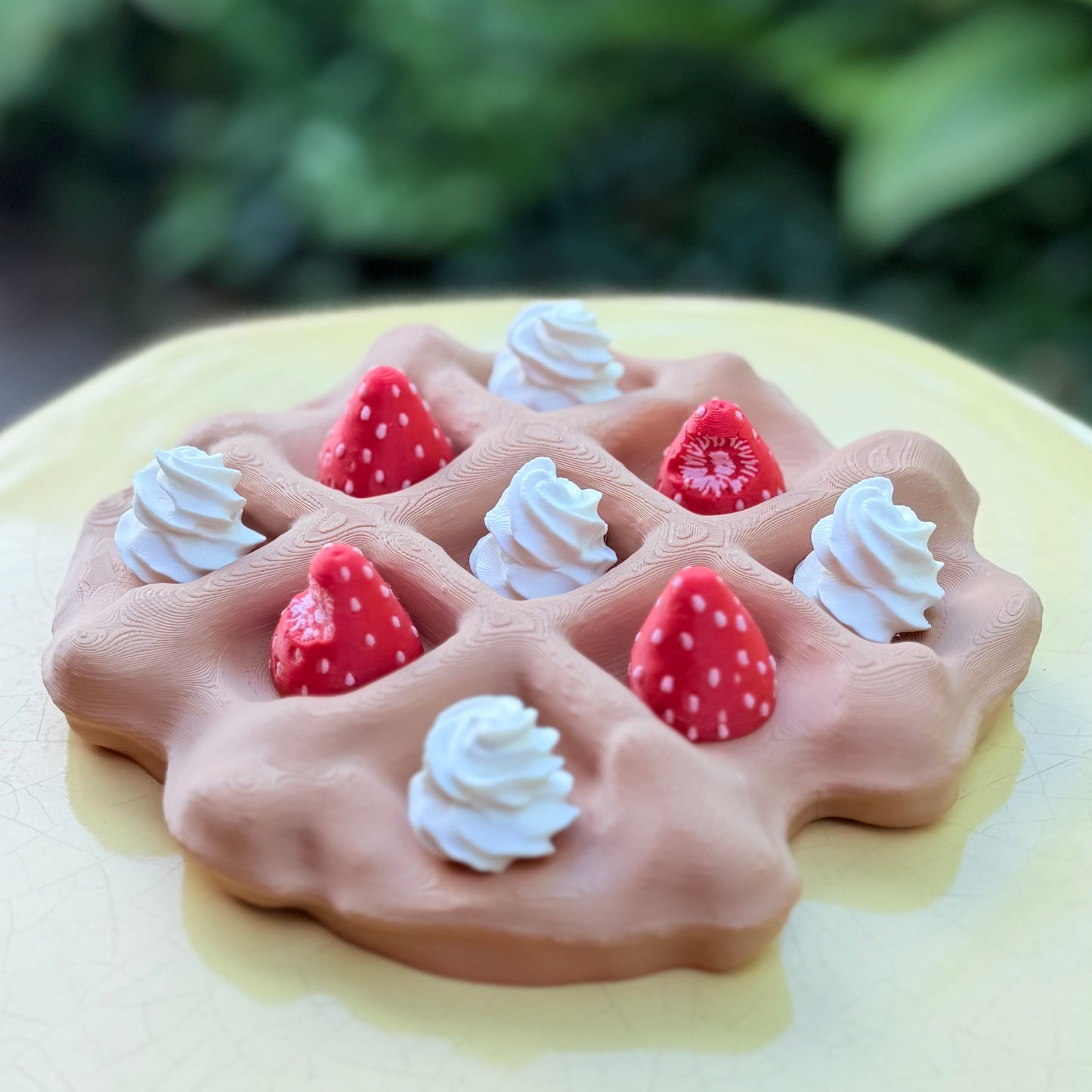 Strawberries & Cream Waffle Tic Tac Toe