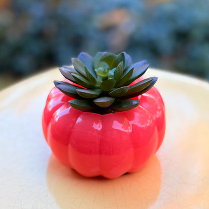 Faux Succulent Decorative Pumpkin