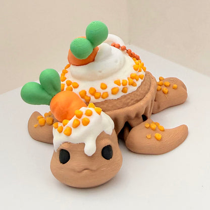 Carrot Cupcake Turtle Keychain