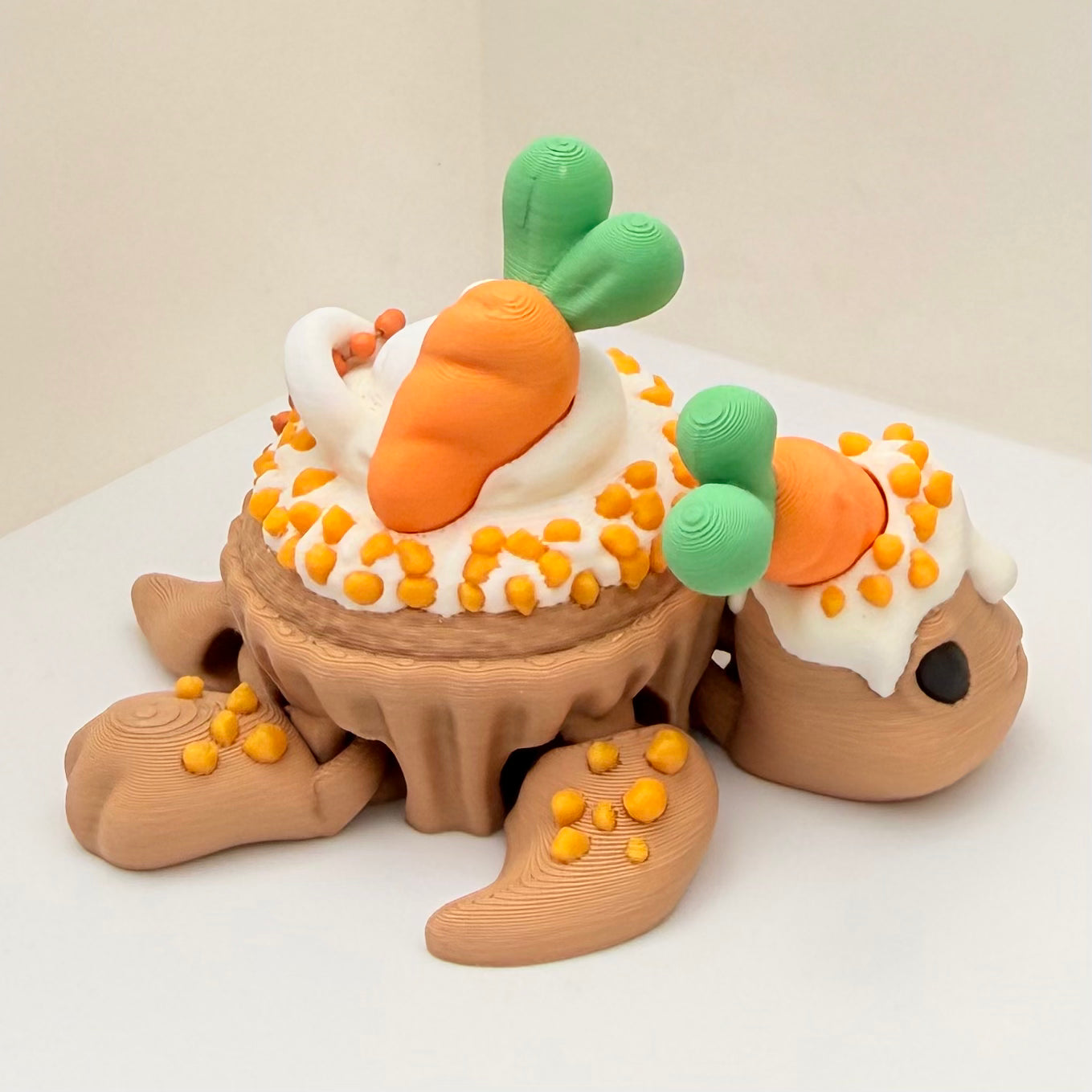Carrot Cupcake Turtle Keychain