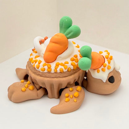 Carrot Cupcake Turtle Keychain