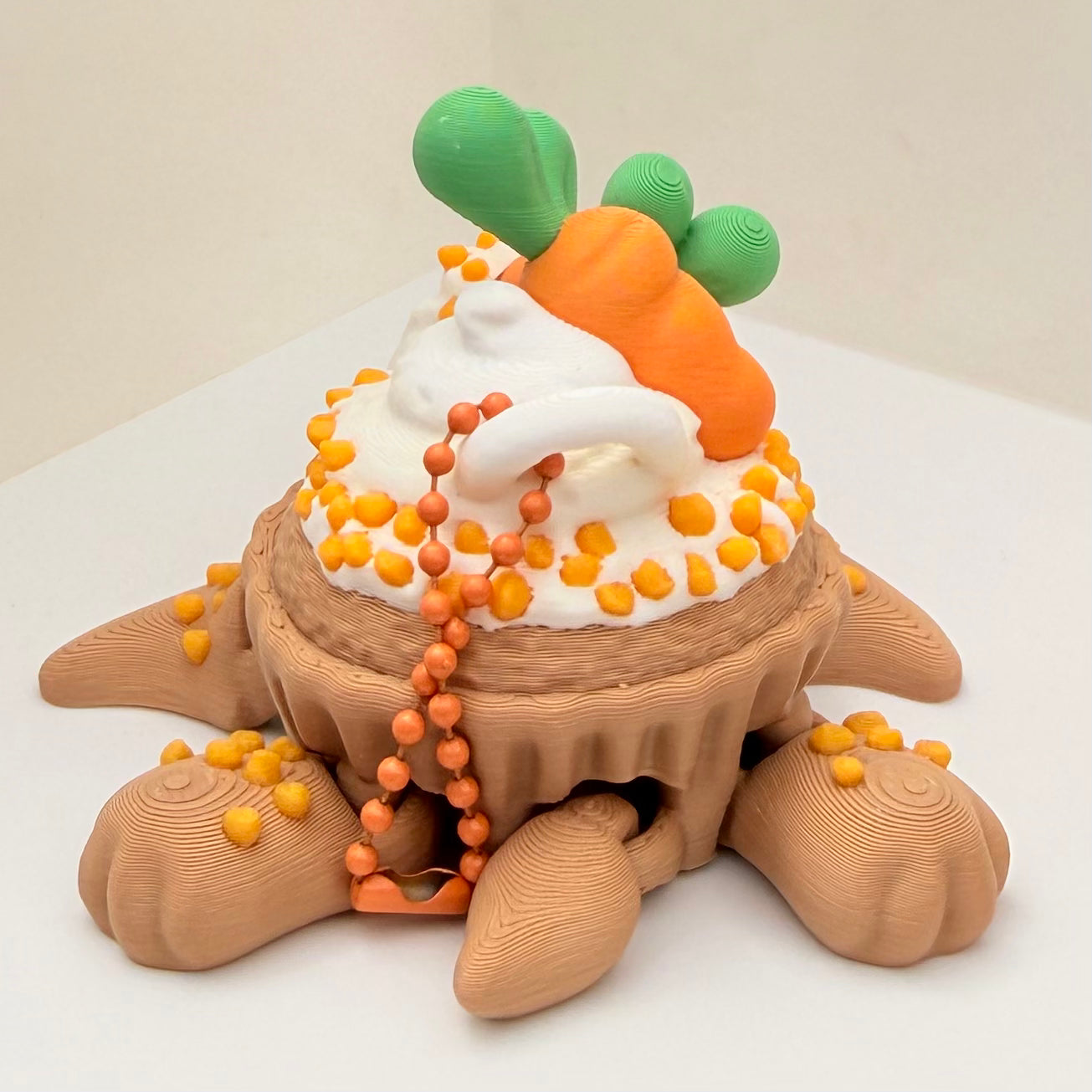 Carrot Cupcake Turtle Keychain
